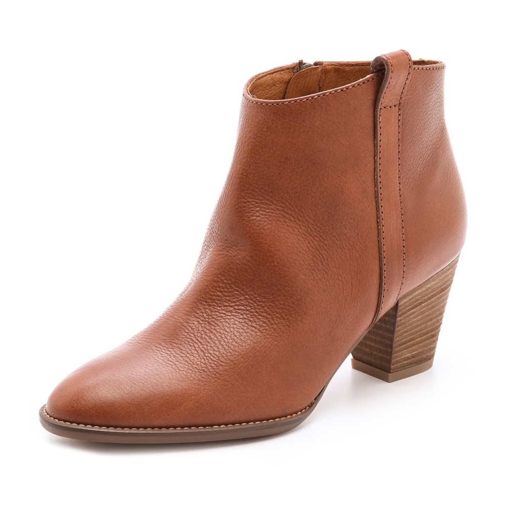 Madewell Cognac Brown Leather Ankle Boots